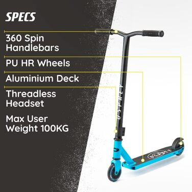 Самокат трюковий Osprey Stunt Scooter: для хлопчиків, дівчаток, дітей та дорослих, з підшипниками ABEC 5, синій колір