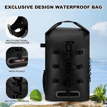 Водонепроникний рюкзак IDRYBAG для жінок та чоловіків, 20 літрів - ідеальний для каякінгу, човнів та подорожей