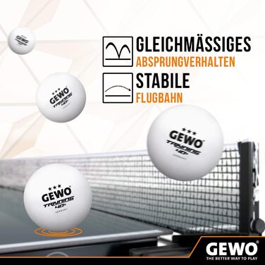 Набір тенісних м'ячів GEWO для тренувань 40+ - 24 шт. (ABS пластик, 3 зірки)