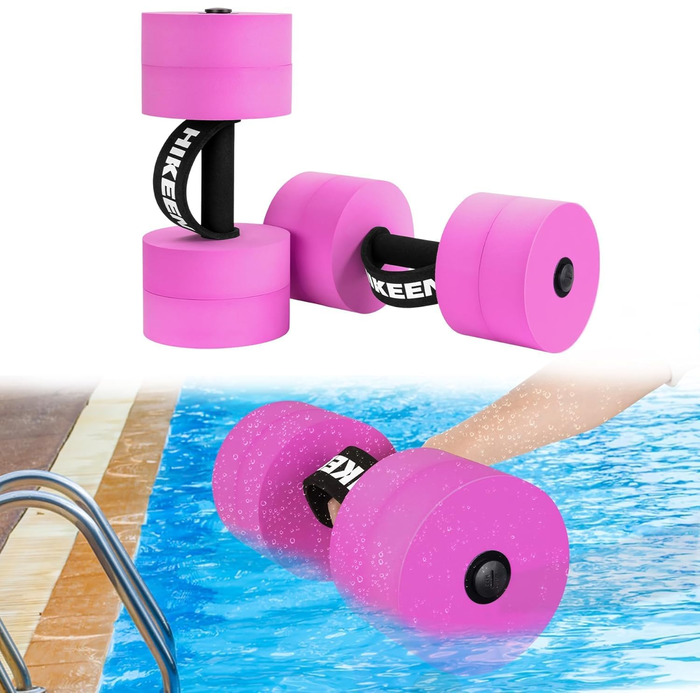 Водні гантелі BOOSTEADY для аквафітнесу: короткі та довгі, рожеві та блакитні