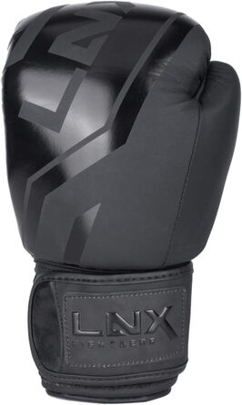 Боксерські рукавички LNX Level 5, 14 Oz, чорні, для кікбоксингу, боксу, муай-тай, K1, MMA, тренування та спарингу, унісекс