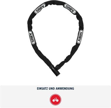 Ланцюговий замок для велосипеда ABUS Steel-O-Chain 4804K зі спеціальної сталі, рівень безпеки 4, чорний, 75 см