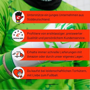 Професійні воротарські рукавички CATCH&KEEP для дорослих, максимальне зчеплення, преміум-модель з Octopus Grip для футболу