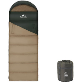 Спальний мішок Naturehike з капюшоном, ковдровий, для кемпінгу, легкий та зручний, ідеальний для відпочинку на природі та подорожей, зелений (7~11°C)