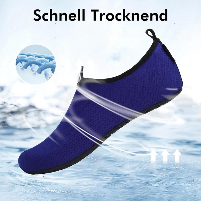 Шкарпетки для плавання SAGUARO: унісекс, швидко сохнуть, розмір 36-47 (38/39 EU), колір індиго