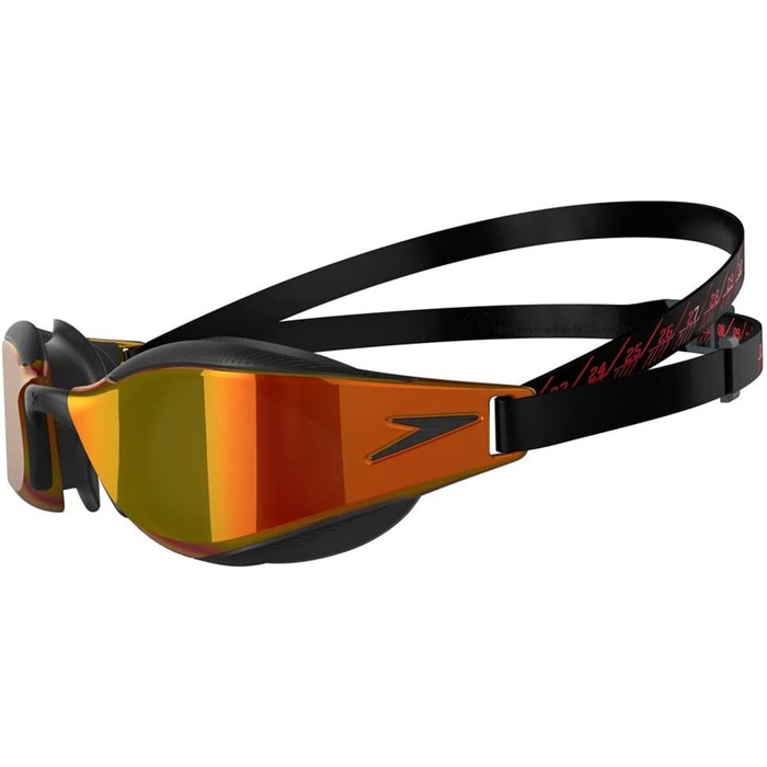 Окуляри для плавання Speedo Fastskin Hyper Elite для дорослих, дзеркальні, унісекс, чорний/сірий/золотий