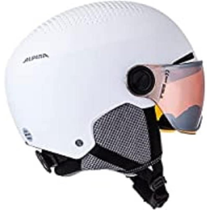 ALPINA ARBER VISOR Q-LITE – Легкий лижний шолом з візором для дорослих, білий матовий, 51-55 см, контрастне скло