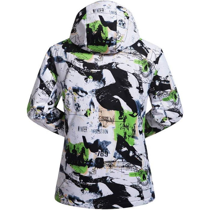 ALSOGO Комплект гірськолижний чоловічий: куртка та штани, зимовий, водонепроникний, вітронепроникний, з капюшоном, для сноуборду, розмір XL, колір зелений