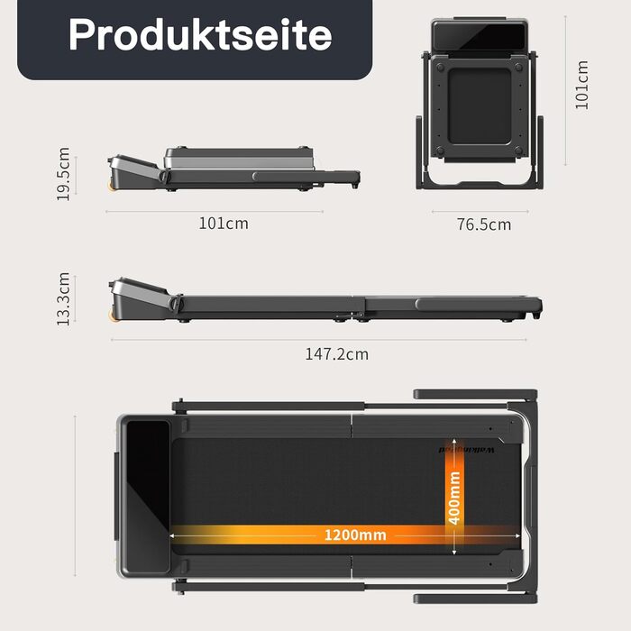 WalkingPad від KingSmith: біговий килимок для дому та офісу (Z1, P1, A1 Pro, Z3 Hybrid+, Z3 H+). Легкий, складаний, з LED-дисплеєм, керування через додаток, без монтажу. Макс. вантажопідйомність до 136 кг, швидкість до 10 км/год.