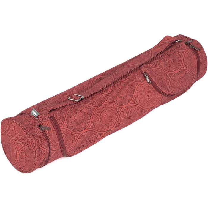 Сумка для йоги Bodhi ASANA, бавовняна, Maharaja Collection, 70 см, темно-червона, з зовнішніми кишенями, для килимка та аксесуарів