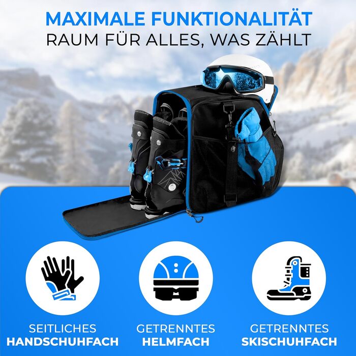 Чохол для лижних черевиків STYNGARD з відділенням для шолома [40 л] - чорно-білий/чорно-синій