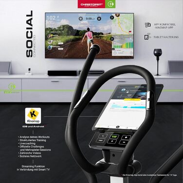Еліптичний тренажер-ергометр Christopeit Sport Eco 2000 з генератором, USB, підтримкою Kinomap
