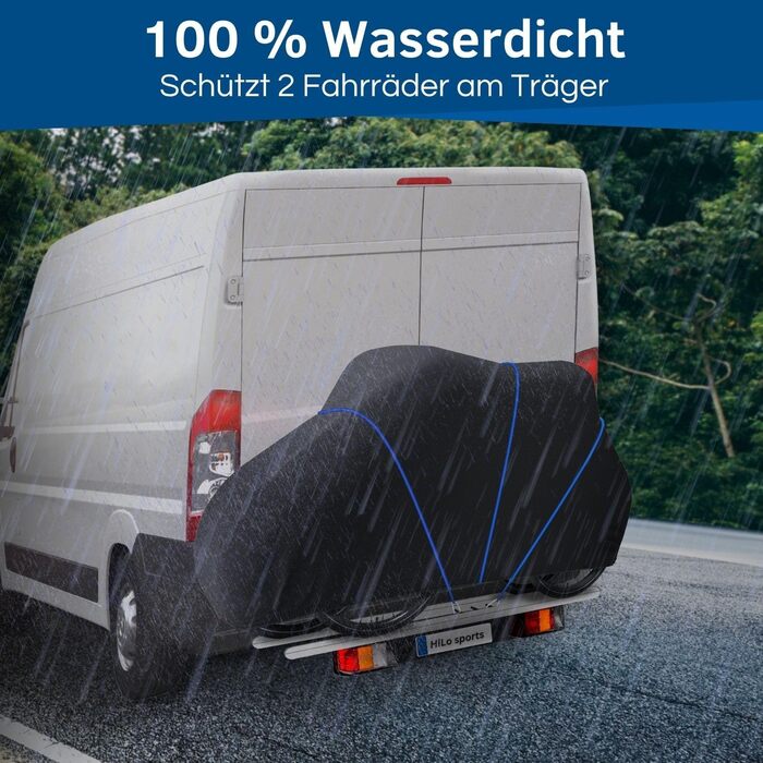 Водонепроникна захисна накидка для велосипедів та електровелосипедів HiLo для велотримачів - 6м мотузка, Ripstop 600D