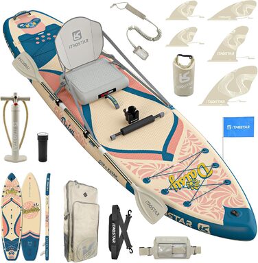 Надширока надувна SUP-дошка iTAOSTAR Daisy 35' для кращого балансу, з преміум аксесуарами, для дорослих і підлітків будь-якого рівня