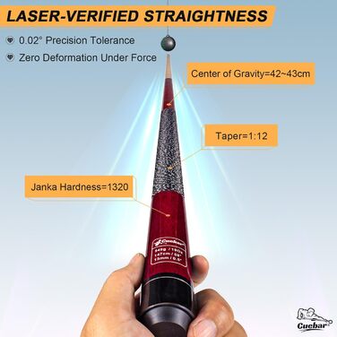 Більярдний кий CUEBAR, 147,3 см, 2-секційний, з горіха, з верхівкою 13 мм та льоновим грифом, для домашньої більярдного столу, для дорослих, 8 кольорів, 4 варіанти ваги (510 г, 538 г, 567 г, 595 г).