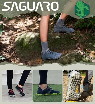 Barefoot взуття для жінок та чоловіків: тренувальне, для хайкінгу, дому та вулиці, дихаючі, широка носкова частина, плоска підошва, чорні (Nero Fumosо 43 EU)
