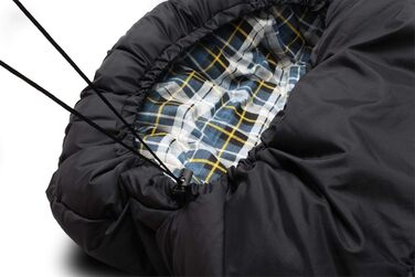Сплячий мішок Normani Antarctica 4-в-1 для екстремальних умов, 220x90 см, Nylon Rip-Stop, Hollow Fiber 500+250 г/м², темно-чорний, лівий