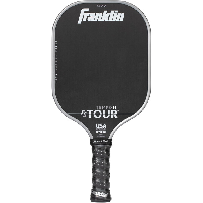 Професійна ракетка для піклболу Franklin Sports Pro FS Tour Series T700 з вуглецевого волокна, 14/16 мм, сірий, синій, рожевий, офіційно затверджена USA Pickleball