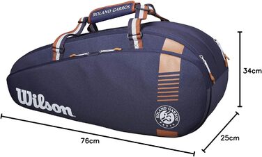 Сумка для тенісу Wilson Roland Garros Team 6 Navy/Clay - оригінальна, для 6 ракеток