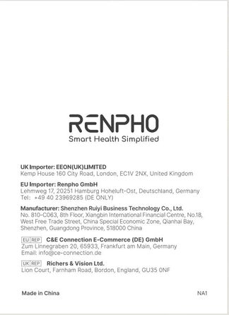 Масажний пістолет RENPHO з функціями нагріву і охолодження, 12мм амплітуда, керування через додаток, LED-дисплей, чорний