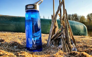 Фільтруюча пляшка для води WaterWell для подорожей та пригод — видаляє 99,9% бактерій і паразитів у воді, ідеальна для туризму, кемпінгу, спорту та щоденного використання