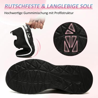 Жіночі кросівки для фітнесу та бігу Laufschuhe (42 EU, чорно-білі) з амортизацією та підтримкою стопи