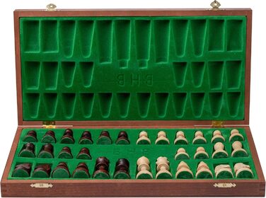 Набір для шахів Großartig Tournament NO. 6 | Master Of Chess | Шаховий набір з шахівницею 54x54 см з горіха та ясену | Набір шахів Staunton | NO.6 | Горіх & Ясен 54 см