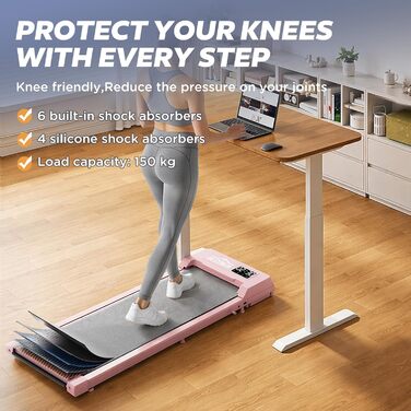 Бігова доріжка Walking Pad для дому з тихим двигуном, LED-дисплеєм та компактним дизайном для ходьби та бігу, посилена конструкція