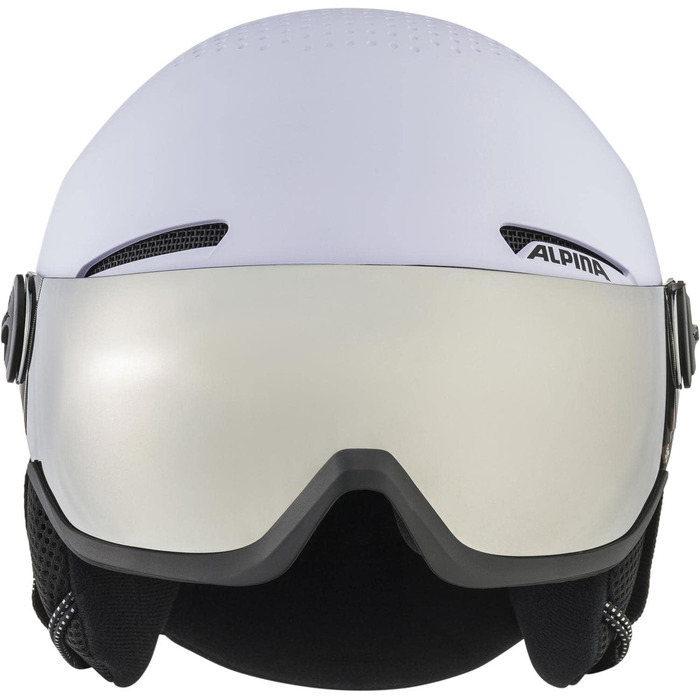 Жіночий лижний шолом Alpina Arber Visor Q-Lite, жорсткий корпус, фіолетовий, 54-58 см