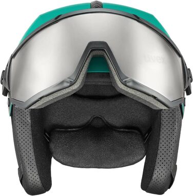 Лижний шолом uvex Instinct Visor з візором для жінок і чоловіків, регулювання розміру, червоний-чорний матовий, 59-61 см