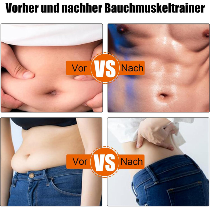 Електричний тренажер для пресу Tosucs EMS, Power abs Stimulator з USB-зарядкою, 12 режимів та 19 інтенсивностей для чоловіків та жінок