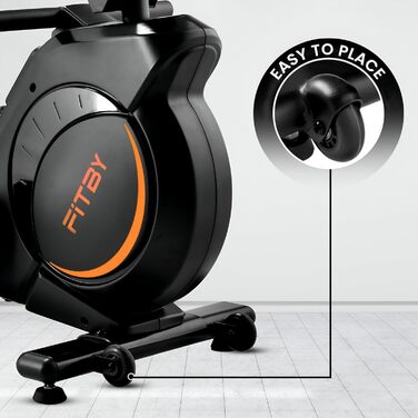 Гребний тренажер Fitby для дому - складаний, з магнітним опором, 16 рівнів навантаження, LCD-дисплей, до 150 кг, чорний