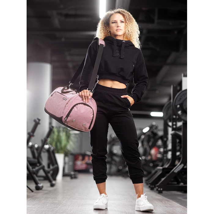Fitgriff спортивна та дорожня сумка для жінок і чоловіків з відділенням для взуття і мокрих речей, рожева, 48x26x25 см, мала