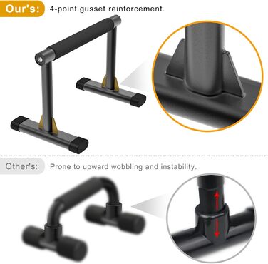 Паралелетки Kipika для віджимань та зворотних віджимань, фітнес-паралелетки для гімнастики, силових тренувань, витримують до 272 кг, регульована висота