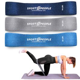Гумові еспандери sport2people Loop Resistance Bands (3 рівні навантаження) для фітнесу, тренувань ніг, спини та підтягувань (Синій набір)