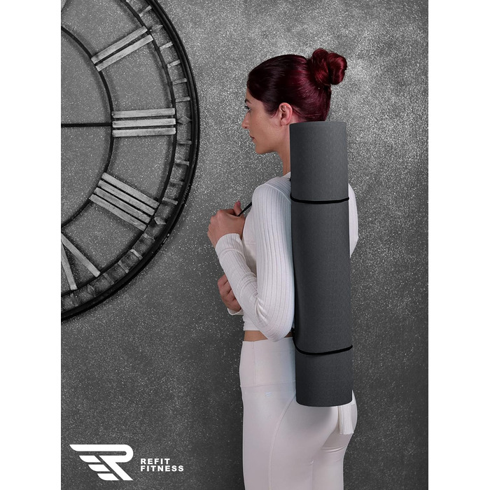 Килимок для йоги GeckoGrip Sensi-Plus TPE 190x60x0.6 см (сірий, нічний блакитний) - Sport & Fitness Mat