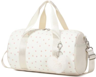 Спортивна сумка для дівчаток для балету та плавання, фіолетова (дизайн «Біле серце»)