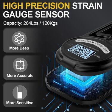 Електронний динамометр для вимірювання сили хвата, 120 кг, з USB-кабелем