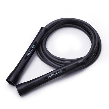 Спортивний скакалка Hererope PVC 6мм для фітнесу, боксу та кардіотренувань, 3.1 м, нерозривні ручки, чорна