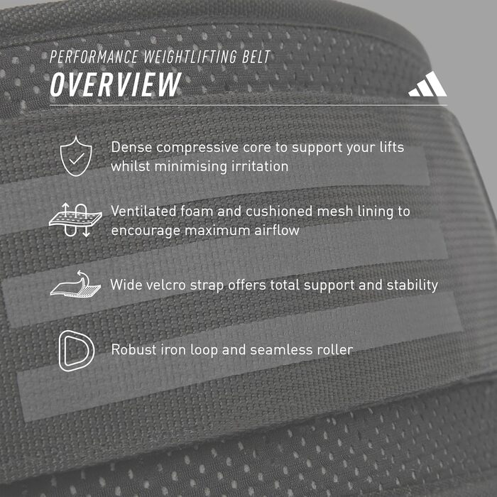 Пояс для важкої атлетики adidas Performance для чоловіків – ідеально для кросфіту, пауерліфтингу та фітнесу