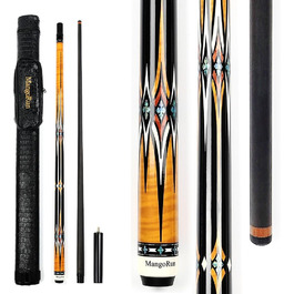 Більярдний кий MangoRun з карбону, 12.5 мм, низька дефлекція, кейс та подовжувач, помаранчевий