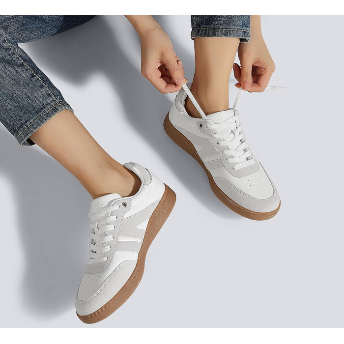 Жіночі ретро-кросівки LUCKY STEP зі шкіри для тенісу та скейтбордингу, біло-сірі, 41 EU