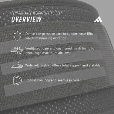 Пояс для важкої атлетики adidas Performance для чоловіків – ідеально для кросфіту, пауерліфтингу та фітнесу