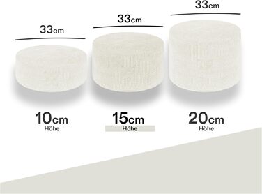 Крісло для медитації Cushy™ – кругле, 15 см – з наповнювачем з пшениці, для медитації та релаксації, Made in Germany (Milky Marshmallow)