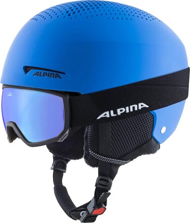 ALPINA ZUPO SET (SCARABEO JR) – дитячий комплект: лижний шолом і маска, синій матовий, розмір 51-55 см, безпечний і міцний