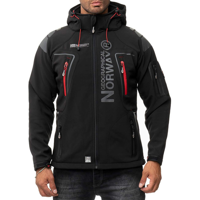 Чоловіча софтшеллова куртка Geographical Norway - функціональна, дихаюча, для активного відпочинку та походів, чорний - 03