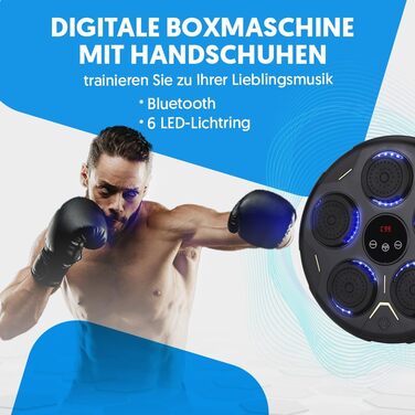 Музичний бокс-машина NK із кріпленням на стіну та Bluetooth, 9 режимів тренувань і 9 швидкостей, LCD-екран, LED-підсвітка, для дорослих і підлітків (43x43x7,5 см)
