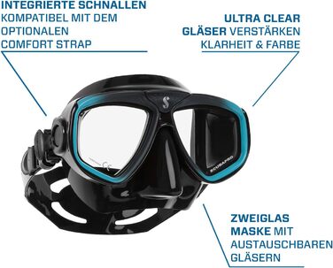Маска для підводного плавання Scubapro Zoom EVO, чорна/бірюзова