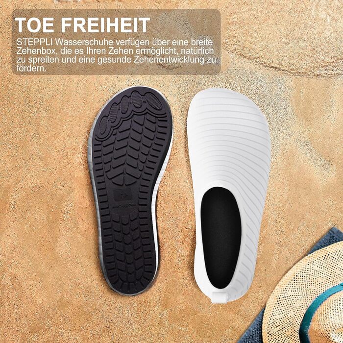 Водні шльопанці для плавання та відпочинку на пляжі - чоловічі та жіночі (40 EU, смужки білі)