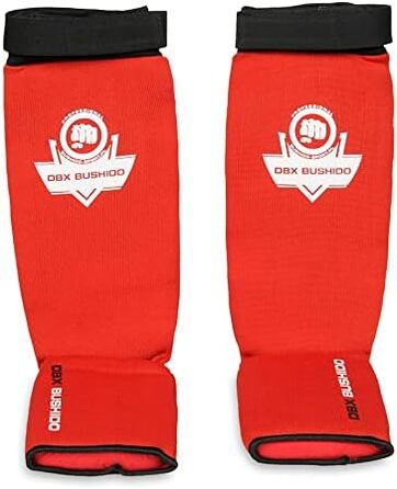 Захист гомілки DBX Bushido Sport Flexibler XL червоний для тайського боксу, MMA та кікбоксингу